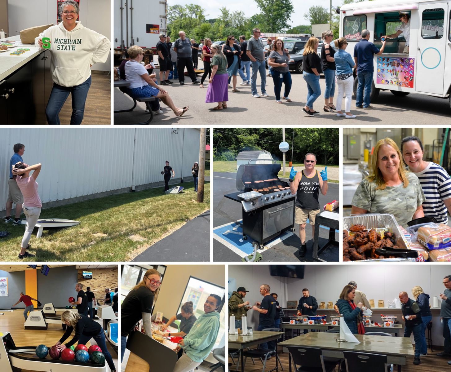 Some of our most popular internal events include MSU vs. U of M day, commemorative days events such as PI Day and a visit from an ice cream truck, our two summer barbecues and a fall bowling event.